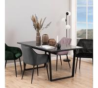 Furniture To Go Amble Dining Table With Black Marble Melamine Top & Black Legs
