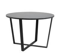 Furniture To Go Amble Round Dining Table With Black Marble Melamine Top & Black Legs