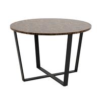 Amble Round Dining Table with Brown Marble Effect Top, none