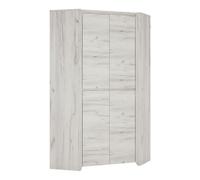Furniture To Go Angel Corner Fitted Wardrobe in White Craft Oak - White - Malemine - 1
