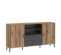 Furniture To Go Arundel Sideboard 2 Door 2 Drawer in Oak/Grey - Brown - 158.2 - 1