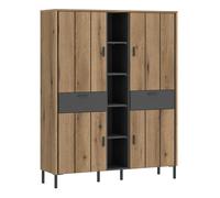 Arundel Wardrobe 4 Door 2 Drawer in Oak/Grey