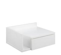 Furniture To Go Ashlan 1 Drawer Wall Mounted Square Bedside Table in White - White - Manufactured wood - 1