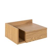 Furniture To Go Ashlan Square Bedside Table With 1 Drawers In Oak