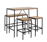 Bahamas Bar Table Set and Black and Oak, none