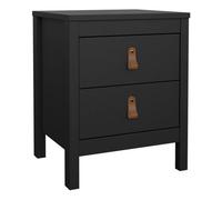 Furniture To Go Barcelona Bedside Table 2 Drawers In Matt Black