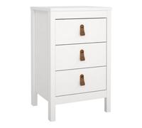 Furniture To Go Barcelona Bedside Table 3 Drawers In White