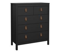 Barcelona Chest of Drawers 3 Plus 2, Black Matt