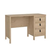 Furniture To Go Barcelona Desk 3 Drawers in Jackson Hickory Oak - Jackson Hickory Oak - 48 - 76.5