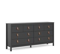 Indoor Furniture Group Furniture To Go Barcelona Double Dresser 4+4 Drawers In Matt Black, Black