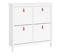 Barcelona Shoe Cabinet with 4 Compartments, White