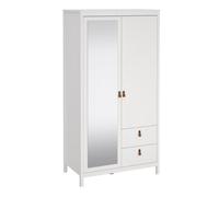 Furniture To Go Barcelona Wardrobe with 1 door + 1 mirror door + 2 drawers White - White - Malemine - 1