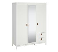 Furniture To Go Barcelona Wardrobe with 2 doors + 1 mirror door + 2 drawers White - White - Malemine - 1