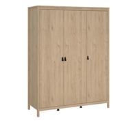 Furniture To Go Barcelona Wardrobe with 3 Doors in Jackson Hickory Oak - Brown - Malemine - 1