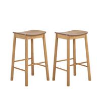 Furniture To Go Barlow Bar Stool Without Back In Matt Oak Set Of 2