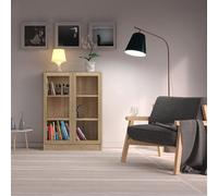 Furniture To Go Basic Low Wide Display Cabinet In Oak (2 Shelves) With 2 Glass Doors In Oak