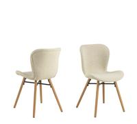Furniture To Go Batilda Dining Chairs with Cream Fabric and Oak Set of 2 - 1