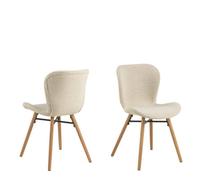Furniture To Go Batilda Dining Chairs With Cream Fabric And Oak Set Of 2