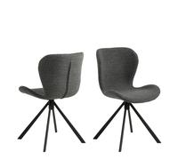 Indoor Furniture Group Furniture To Go Batilda Swivel Dining Chairs In Grey Fabic Set Of 2, Grey