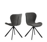 Furniture To Go Batilda Swivel Dining Chairs In Grey Fabic Set Of 2