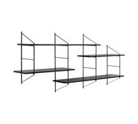 Furniture To Go Belfast Wall Unit with 4 Shelves in Black - 1