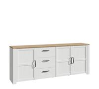 Bohol Large Sideboard in Riviera Oak/White