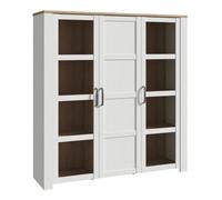 Bohol Large Display Cabinet in Riviera Oak/White, none
