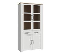 Furniture To Go Bohol Display Cabinet 4 Door 2 Drawer In Oak/white