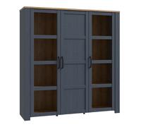 Furniture To Go Bohol Large Display Cabinet In Riviera Oak/Navy, Blue