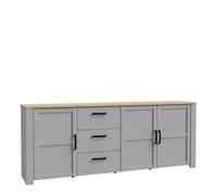 Furniture To Go Bohol Large Sideboard In Riviera Oak/Grey Oak, Grey
