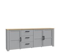 Furniture To Go Bohol Large Sideboard in Riviera Oak/Grey Oak - Grey - 220.8 - 1