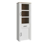 Bohol Narrow Display Cabinet in Riviera Oak/White, none
