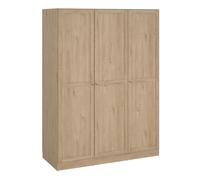 Furniture To Go Brande Wardrobe with 3 Frame Doors in Jackson Hickory - Brown - Malemine - 1