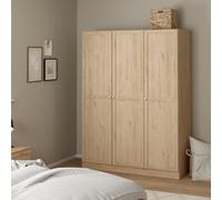 Indoor Furniture Group Furniture To Go Brande Wardrobe With 3 Frame Doors In Jackson Hickory, Brown