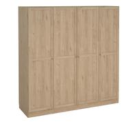Furniture To Go Brande Wardrobe with 4 Frame Doors in Jackson Hickory - Brown - Malemine - 1