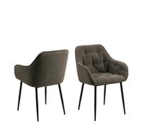Furniture To Go Brooke Dining Chair with Armrest in Taupe Set of 2 - 1