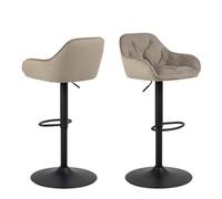 Furniture To Go Brooke Swivel Bar Stool With Height Adjustable Function In Beige.