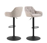Furniture To Go Brooke Swivel Bar Stool With Height Adjustable Function In Monza Beige.
