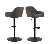 Furniture To Go Brooke Swivel Bar Stool With Height Adjustable Function In Taupe.