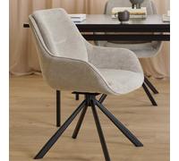 Furniture To Go Carrie Pair of Fabric Swivel Dining Chairs - Grey