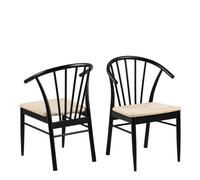 Indoor Furniture Group Furniture To Go Cassandra Dining Chair With Armrest In Black Set Of 2, Black