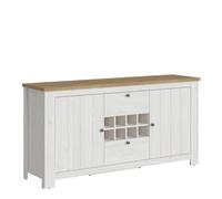 Furniture To Go Celesto 2 Door 2 Drawer Sideboard With Wine Rack In White And Oak