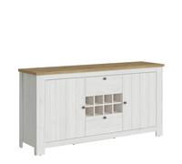 Furniture To Go Celesto 2 Door 2 Drawer sideboard with wine rack in White and Oak - White - 177.4 - 1