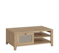 Furniture To Go Cestino Coffee Table with 1 Drawer in Jackson Hickory Oak and Rattan Effect - Oak and Rattan Effect - Brown - 68
