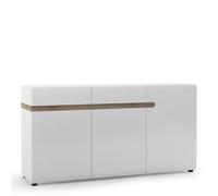 Furniture To Go Chelsea 2 Drawer 3 door sideboard in White with Oak Trim - White & Oak - 164 - 1