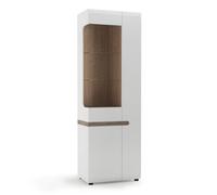 Chelsea Living Tall Narrow Glazed Display Unit Right Hand Door, White Gloss