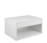 Cholet Square Bedside Table with 1 Drawer in White, none