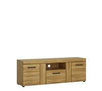 Furniture To Go Cortina 2 Door 1 Drawer Tall TV Cabinet - Oak Effect, Brown