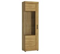 Furniture To Go Cortina Tall Glazed Display Cabinet Left Hand In Grandson Oak Effect, Brown