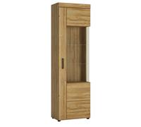 Furniture To Go Cortina Tall Glazed Display Cabinet Right Hand In Grandson Oak Effect, Brown